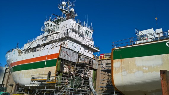 Research vessel Aranda: Four hundred cable ends ashore